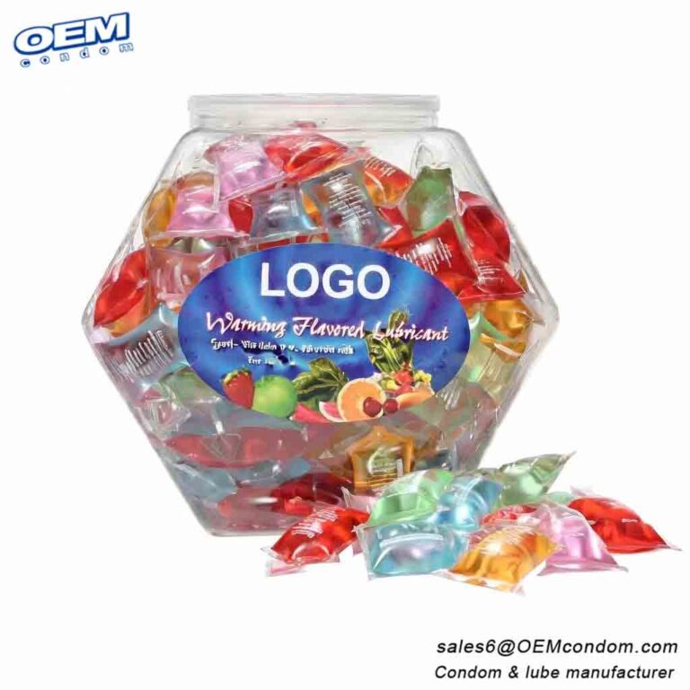 The Candy pack flavored lubricant looks like a bag of sweets which is ideal for you to take around in a bag or pocket, the convenience, small lube pack come in different flavor and color varieties.Its small and lightweight design allows for easy carrying, eliminating the embarrassment of having to search for it or store it awkwardly. The Candy flavored personal lubricants are water based and can offer a good lubricating experience for girls who are particularly dry. Each flavored type has its own color to help you identify them easily. Such as blueberry with blue color, Strawberry with red color, Banana with yellow colors.This lubricant is edible and safe for oral use. Specification: Looks like a bag of candy/sweets Different types: Banana (yellow), Strawberry (pink), Blueberry (blue) ，etc.  The candy flavored lubricant can use for oral sex which is edible. If you want to OEM your own brand Candy portable personal lubricant for sex. The MOQ is small. Welcome to inquiry!We can customize lubricants with candy scents featuring your own logo for you.